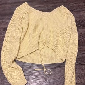 Yellow cropped sweater
